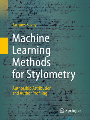 cover image of Machine Learning Methods for Stylometry